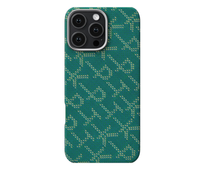 Etui do telefonów PITAKA Tactile Woven Case PTK Green/Gold iPhone 16 Pro